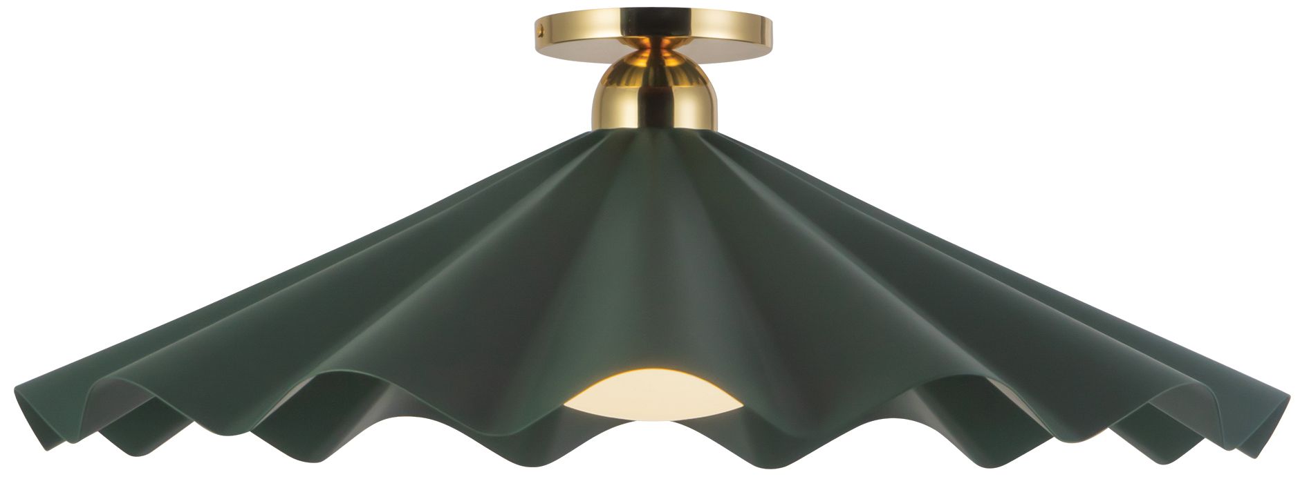 Image 3 Furrow 25-in Pine Green Semi-Flush Mount more views