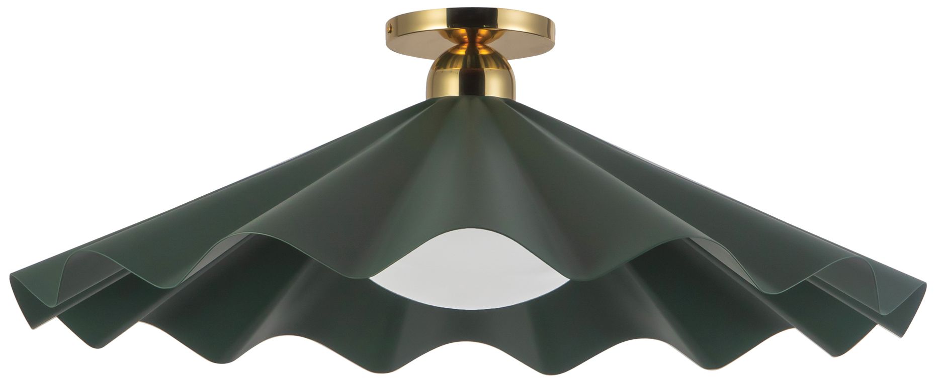 Image 6 Furrow 25-in Pine Green Semi-Flush Mount more views