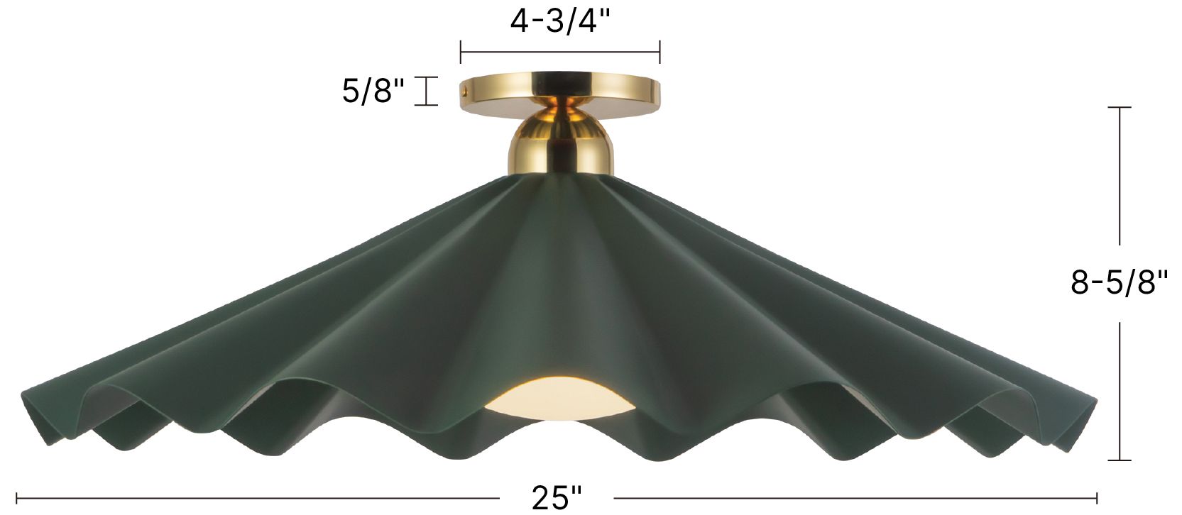 Image 7 Furrow 25-in Pine Green Semi-Flush Mount more views