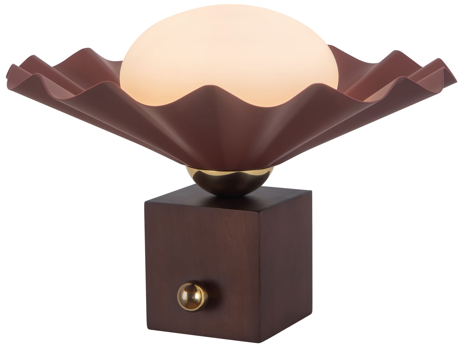 Furrow 9-in Burgundy Table Lamp