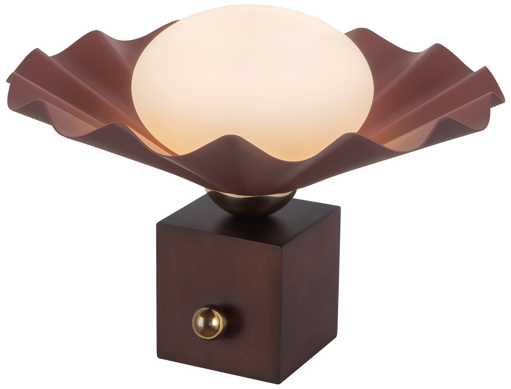 Image 3 Furrow 9-in Burgundy Table Lamp more views