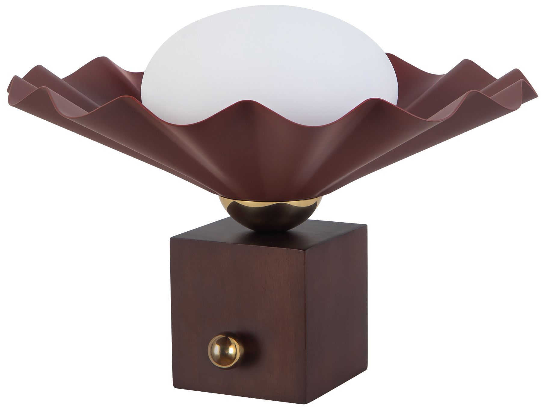 Image 6 Furrow 9-in Burgundy Table Lamp more views