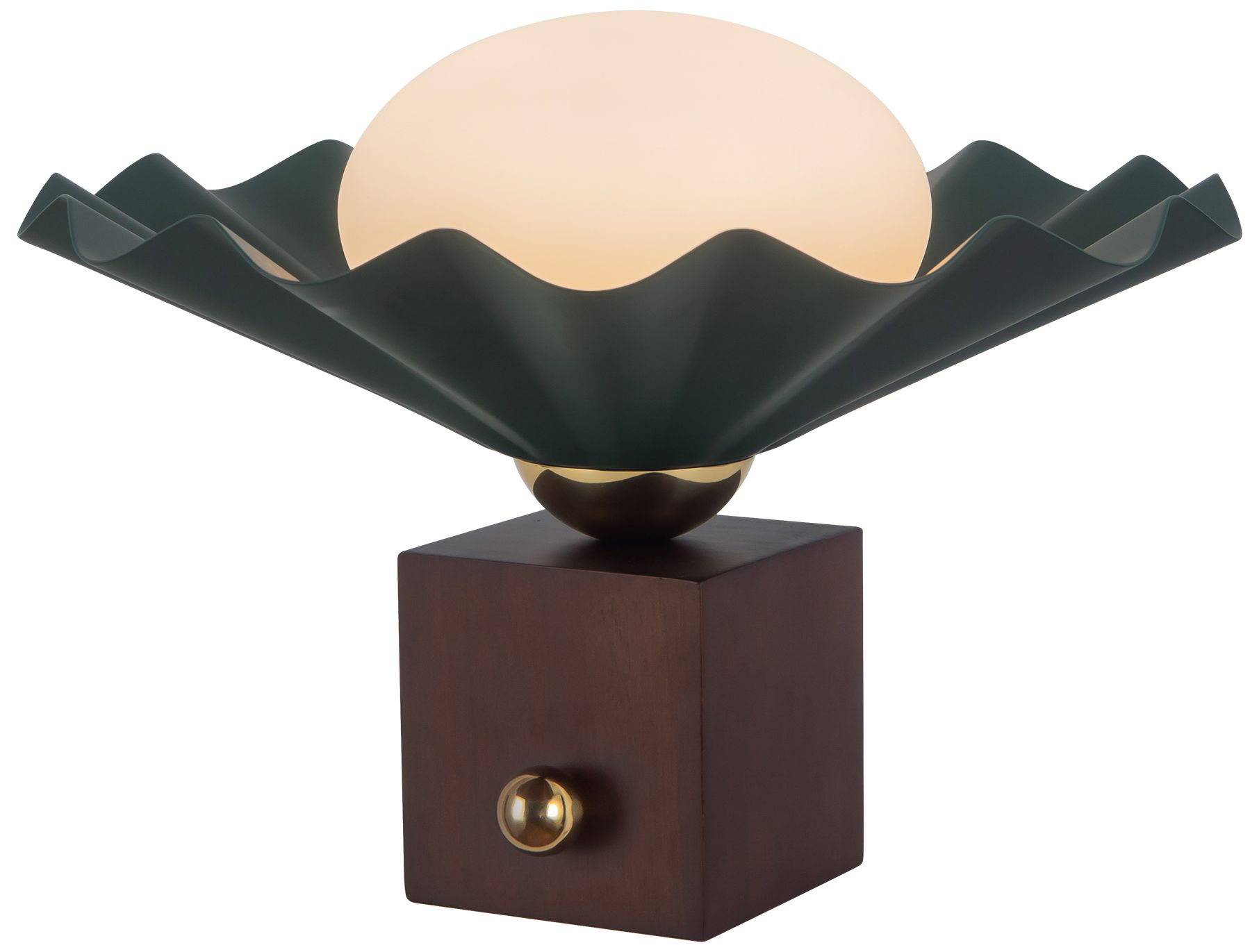 Furrow 9-in Pine Green Table Lamp