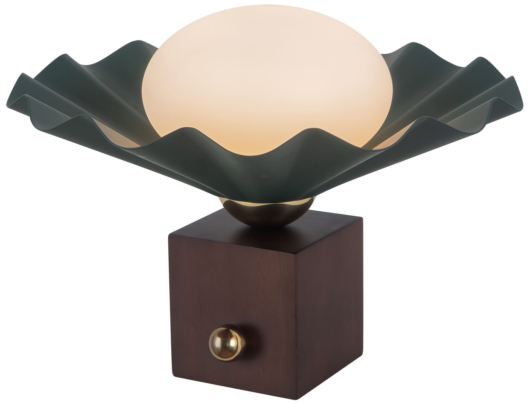Image 3 Furrow 9-in Pine Green Table Lamp more views