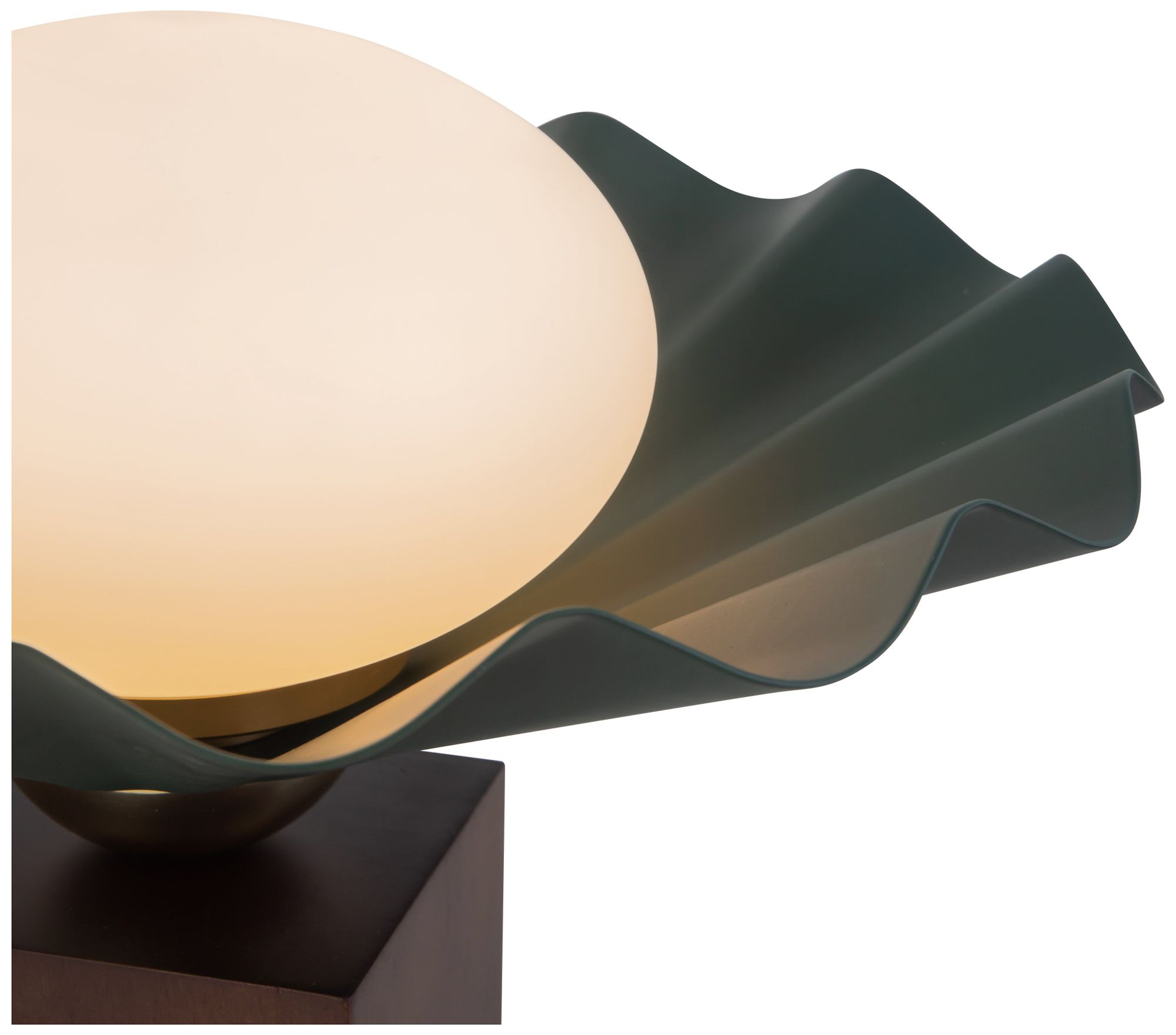 Image 4 Furrow 9-in Pine Green Table Lamp more views