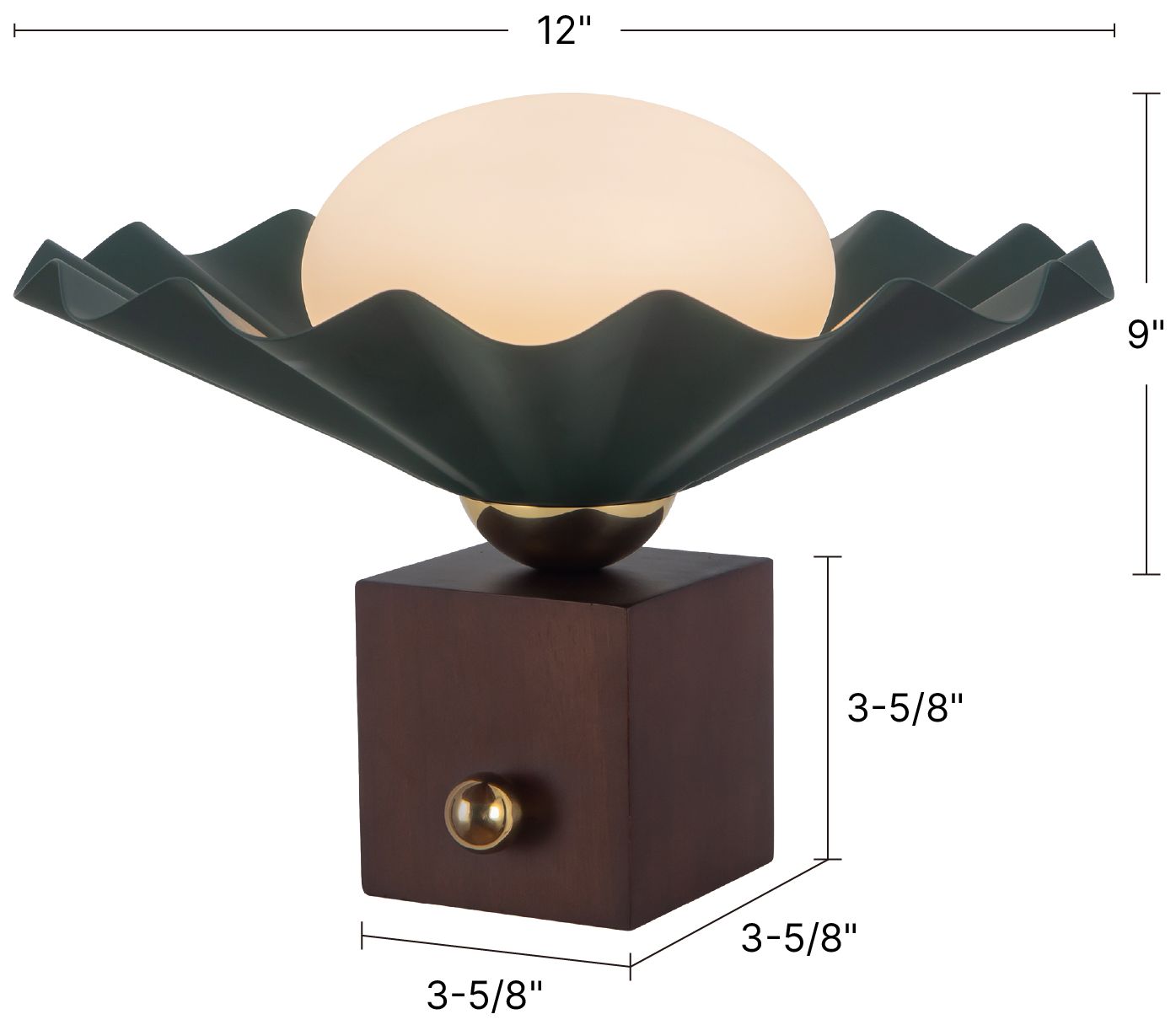 Image 7 Furrow 9-in Pine Green Table Lamp more views