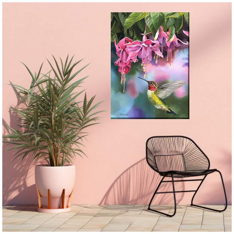 Image 2 Fuschia & Hummer Outdoor Canvas Art more views