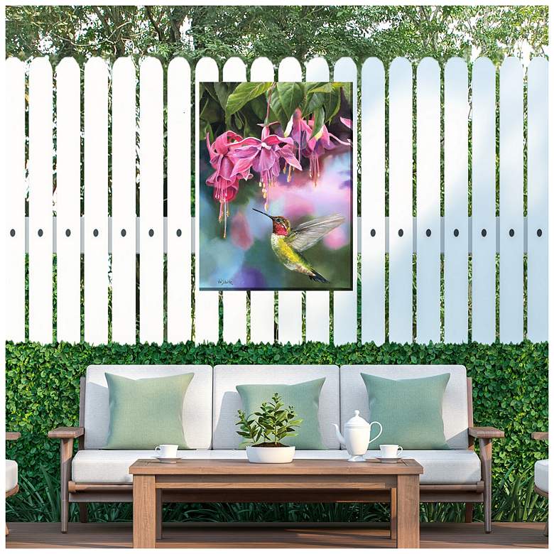 Image 3 Fuschia & Hummer Outdoor Canvas Art more views