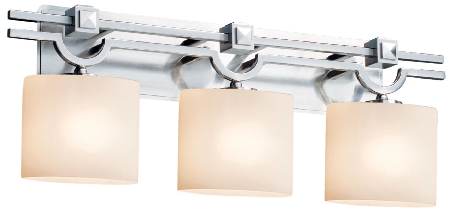 Fusion 10.25" High 3-Light Polished Chrome Bath/Vanity with Opal Shade