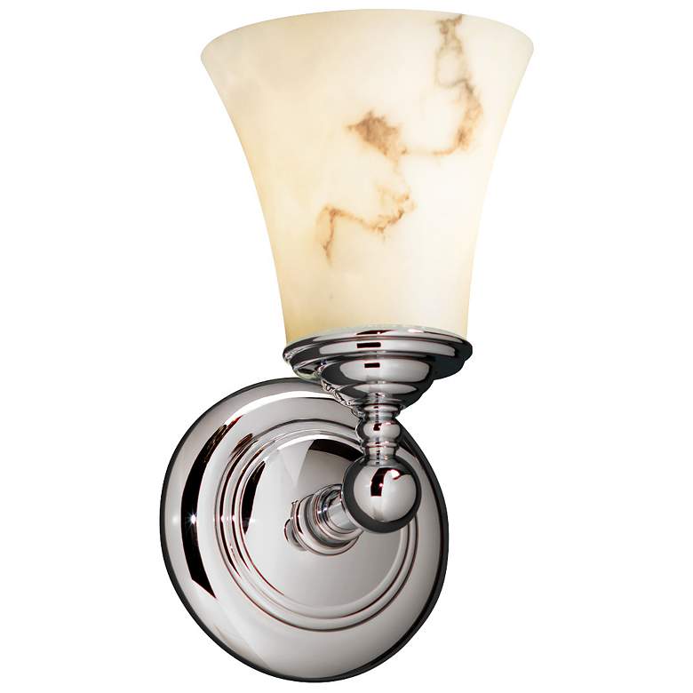 Image 1 Fusion 10.5" High Polished Chrome Wall Sconce with Opal Shade