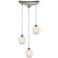 Fusion 10" Wide 3-Light Pendant - Satin Nickel with White Mosaic