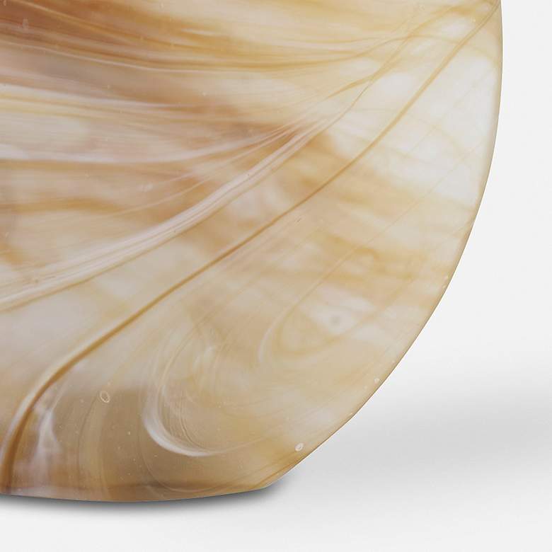 Image 5 Fusion 10"W Swirled Caramel Ivory Tan Glass Vases Set of 2 more views