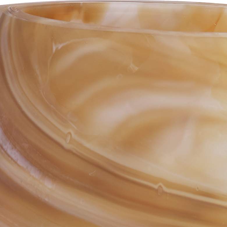 Image 7 Fusion 10"W Swirled Caramel Ivory Tan Glass Vases Set of 2 more views