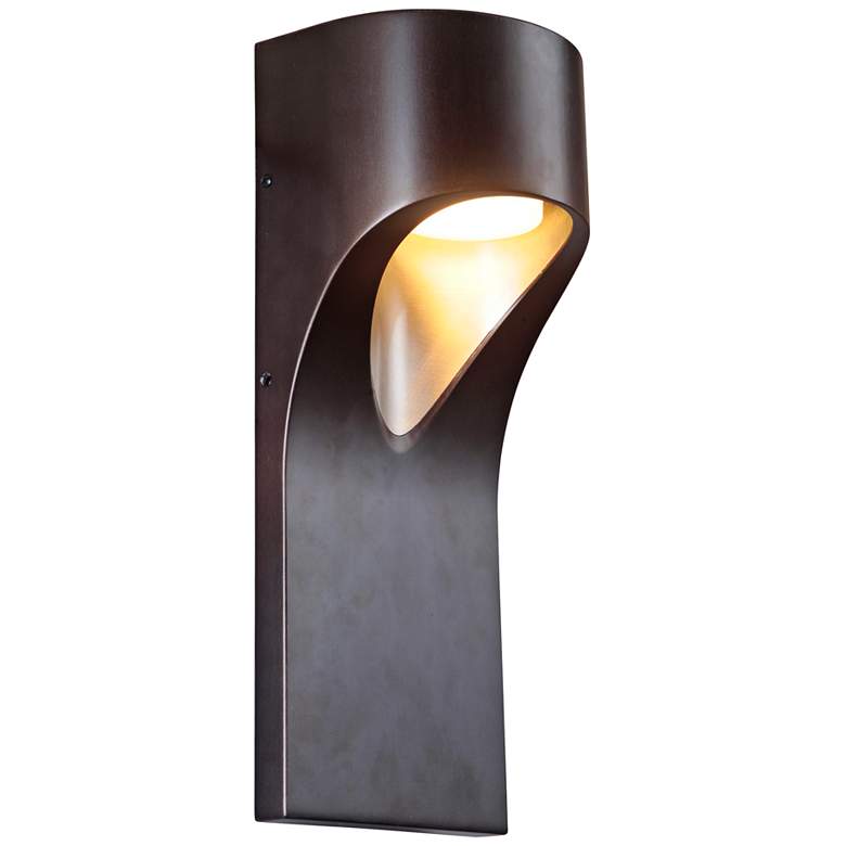 Image 1 Fusion 15 inch High Black Nickel LED Pocket Outdoor Wall Light