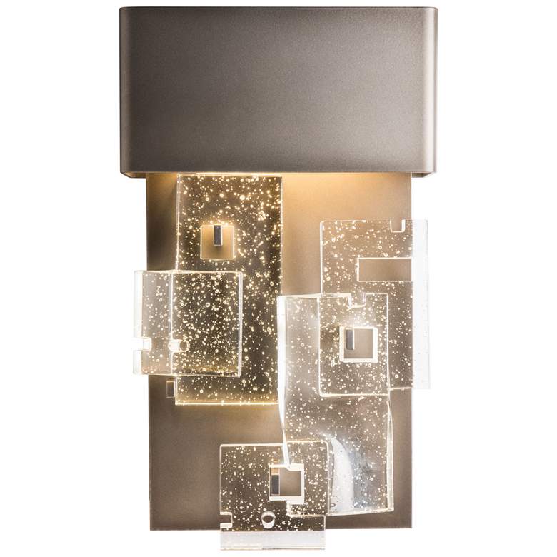 Image 1 Fusion 16.4 inch High Dark Smoke LED Sconce With Seeded Clear Glass