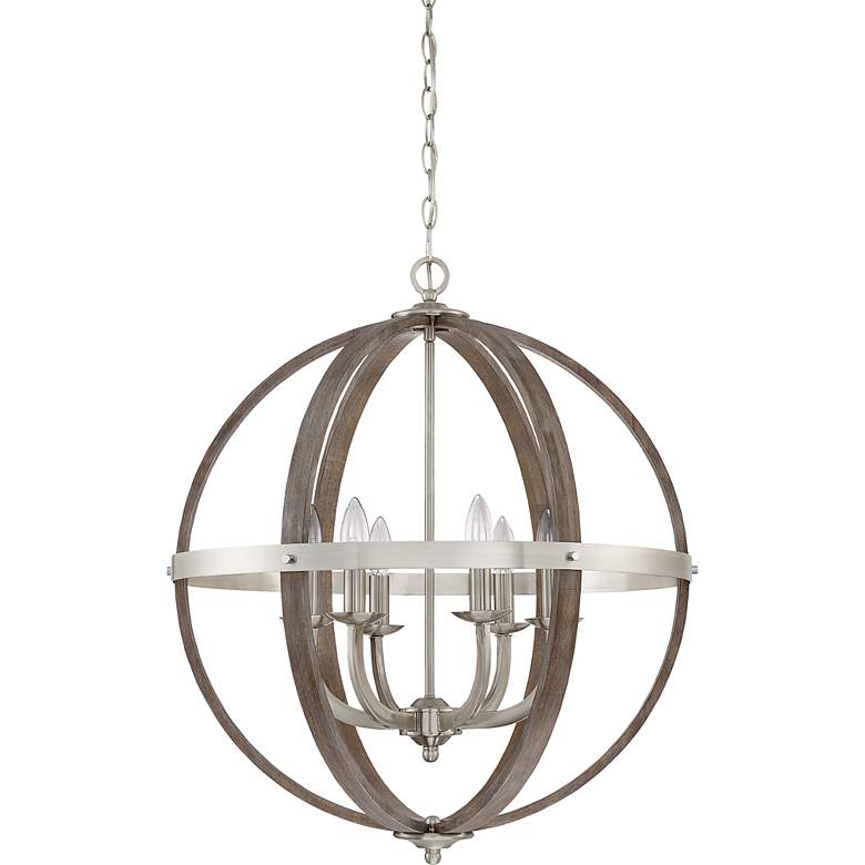 Image 3 Fusion 24 1/2" Wide Brushed Nickel 6-Light Orb Chandelier more views