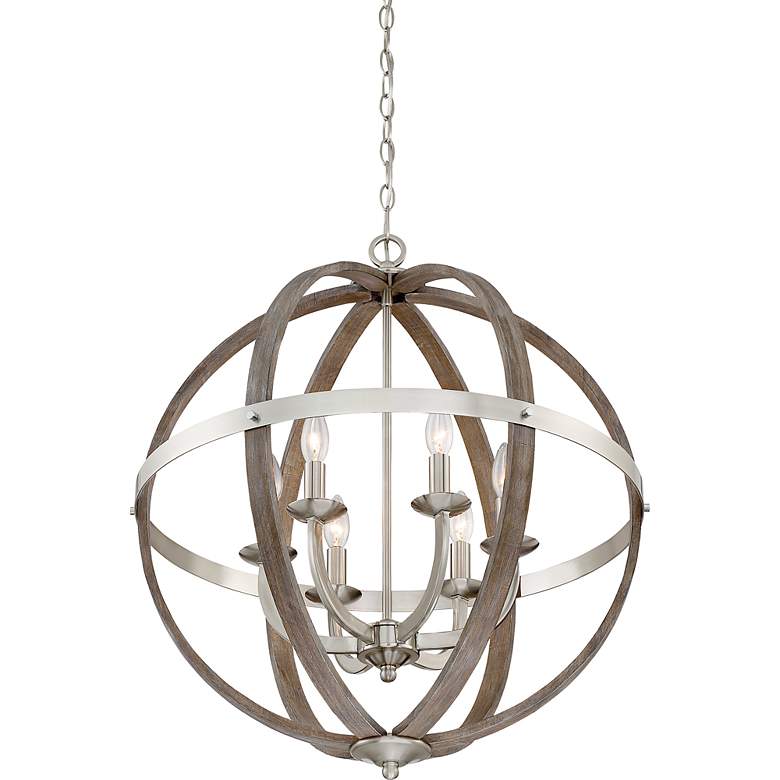 Image 4 Fusion 24 1/2" Wide Brushed Nickel 6-Light Orb Chandelier more views