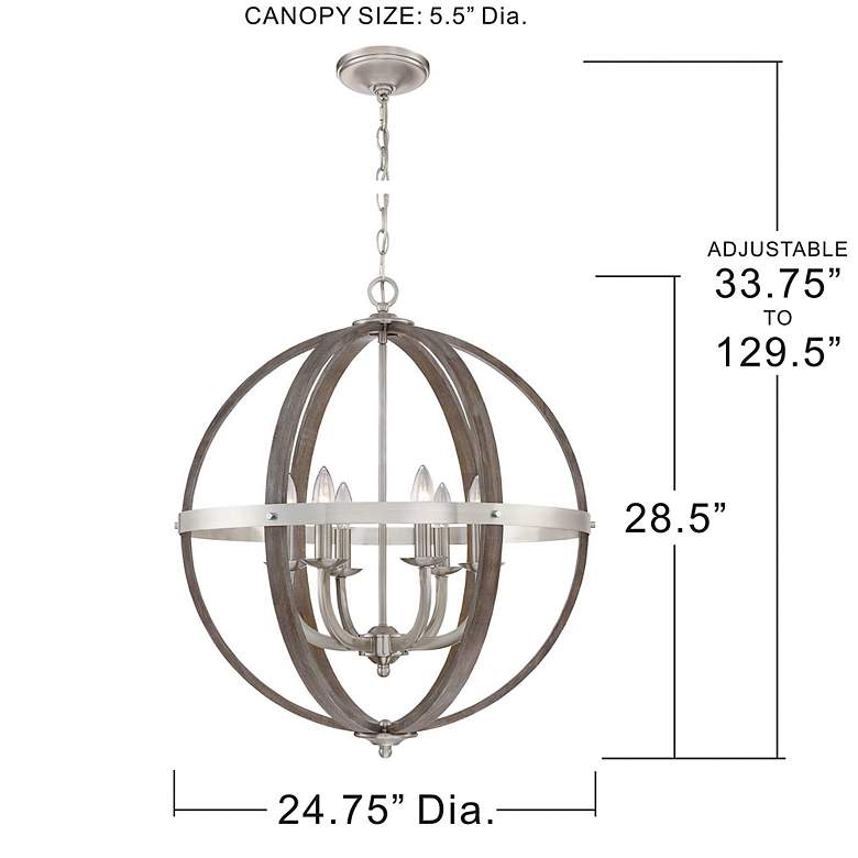 Image 6 Fusion 24 1/2" Wide Brushed Nickel 6-Light Orb Chandelier more views