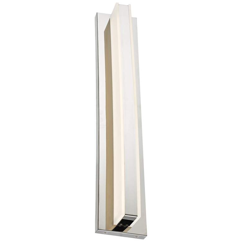 Image 4 Fusion 24 inch Wide Chrome Metal Rectangular Modern LED Bath Light more views