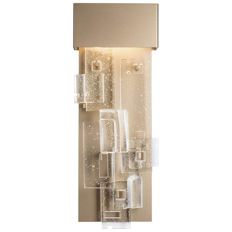 Image 1 Fusion 25.1" High Soft Gold LED Sconce With Seeded Clear Glass