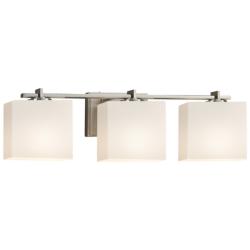 Fusion 25.75"W Era 3-Light Nickel Bath Bar With Rectangle Opal Shade