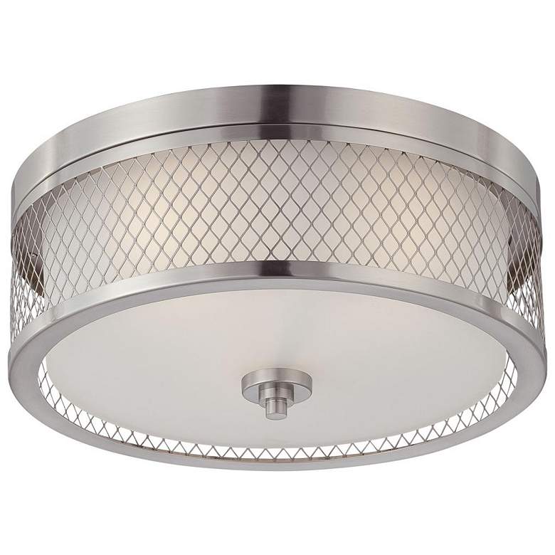 Image 1 Fusion; 3 Light; Flush Dome Fixture with Frosted Glass