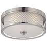 Fusion; 3 Light; Flush Dome Fixture with Frosted Glass