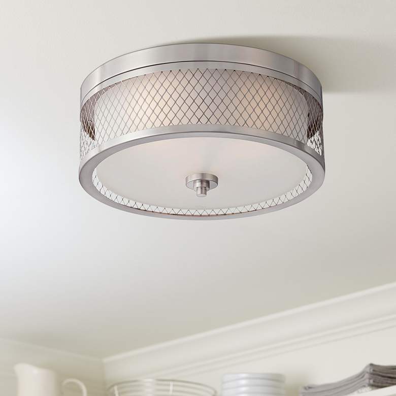 Image 1 Fusion; 3 Light; Flush Dome Fixture with Frosted Glass