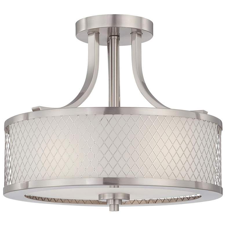 Image 1 Fusion; 3 Light; Semi-Flush Fixture with Frosted Glass