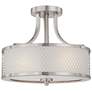 Fusion; 3 Light; Semi-Flush Fixture with Frosted Glass