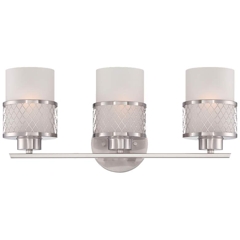 Image 1 Fusion; 3 Light; Vanity Fixture with Frosted Glass