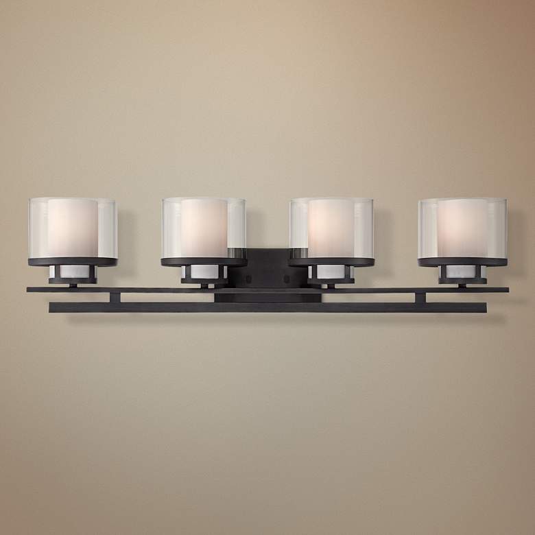 Image 1 Fusion 33 1/4" Wide Biscayne Bronze Bath Light