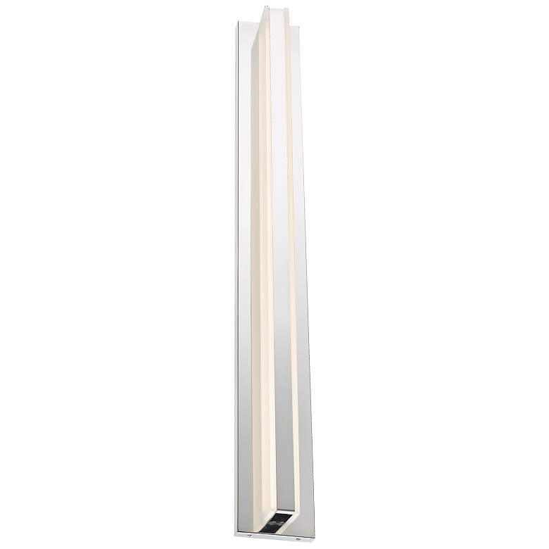 Image 3 Fusion 36" Wide Chrome Metal Rectangular LED Modern Bath Light more views