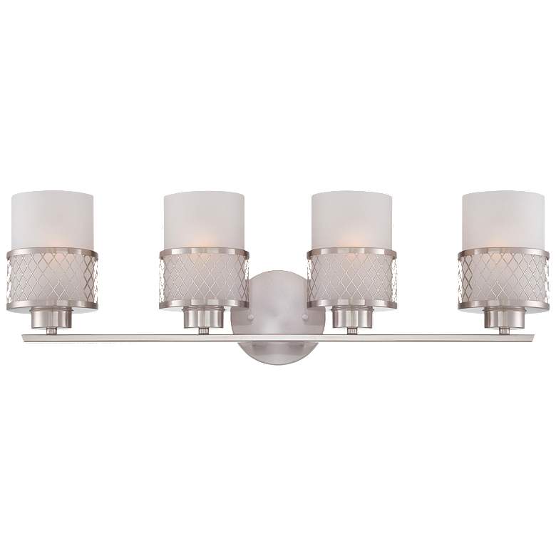 Image 1 Fusion; 4 Light; Vanity Fixture with Frosted Glass