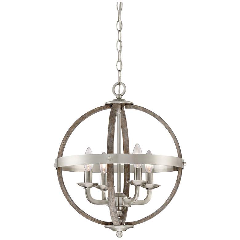 Image 1 Fusion 4-Lt BN Farmhouse Orb Chandelier