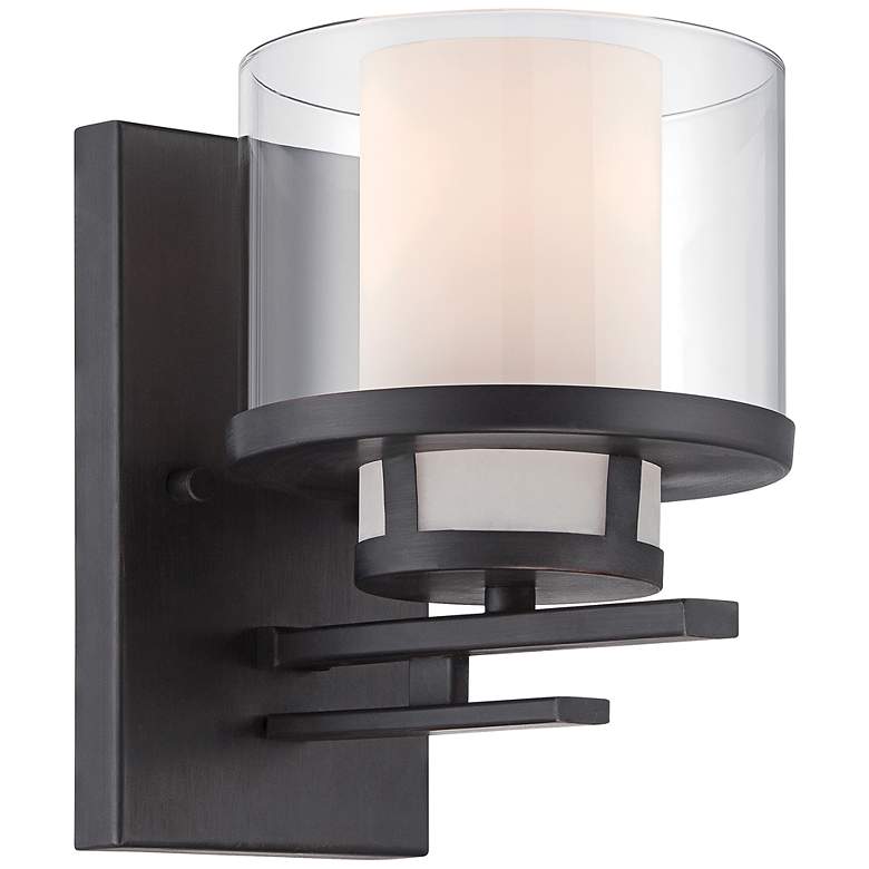 Image 1 Fusion 8 1/4 inch High Biscayne Bronze Wall Sconce