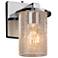 Fusion 8" High Polished Chrome Wall Sconce with Seeded Shade