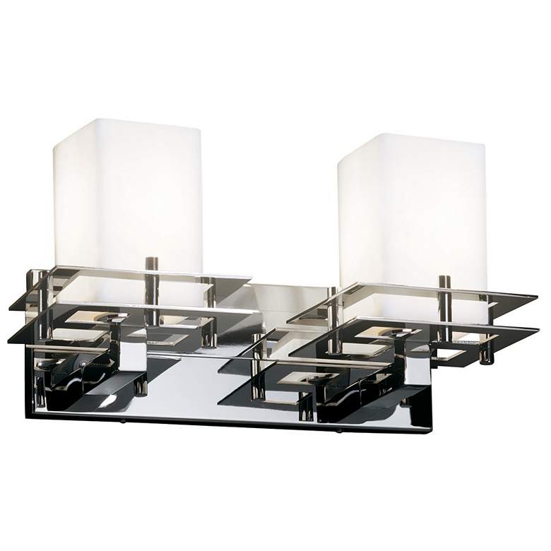 Image 1 Fusion 9.25" High 2-Light Polished Chrome Bath/Vanity with Opal Shade