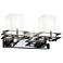 Fusion 9.25" High 2-Light Polished Chrome Bath/Vanity with Opal Shade