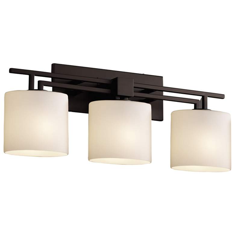 Image 1 Fusion - Aero 3-Light LED Oval Bath Bar - Opal - Matte Black