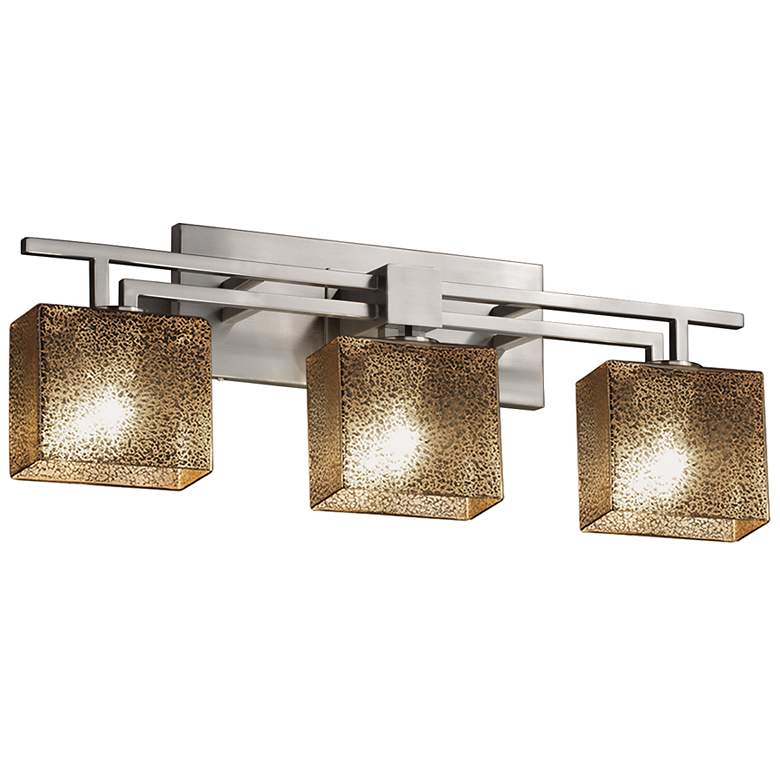 Image 2 Fusion - Aero 3-Light LED Rectangular Bath Bar - Glass - Nickel
