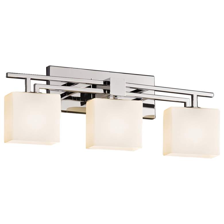 Image 1 Fusion - Aero 3-Light LED Rectangular Bath Bar - Opal - Chrome