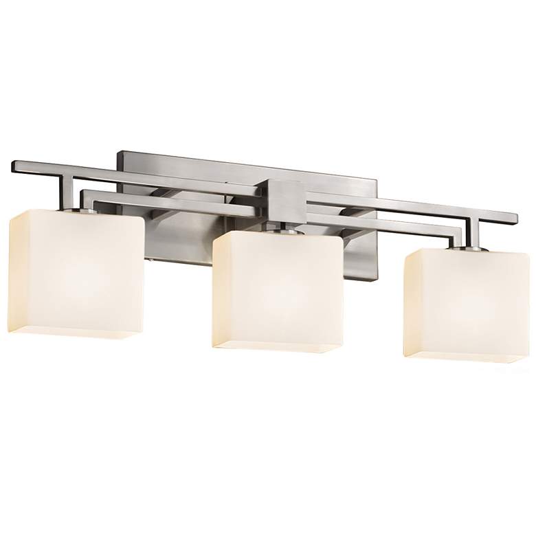 Image 2 Fusion - Aero 3-Light LED Rectangular Bath Bar - Opal - Nickel
