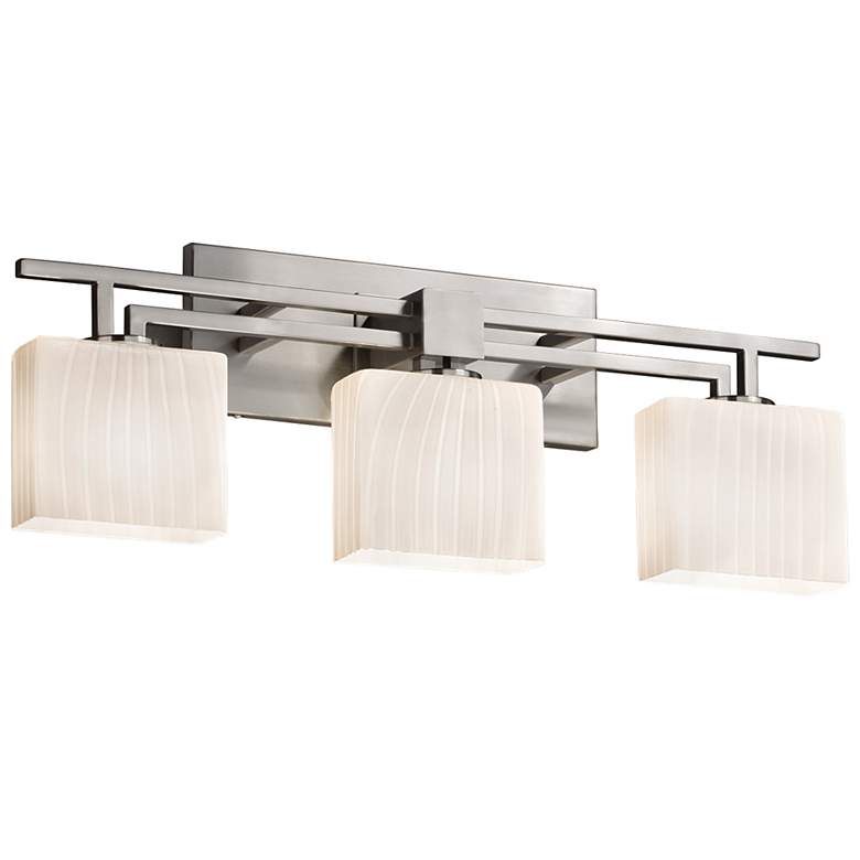 Image 2 Fusion - Aero 3-Light LED Rectangular Bath Bar - Ribbon - Nickel