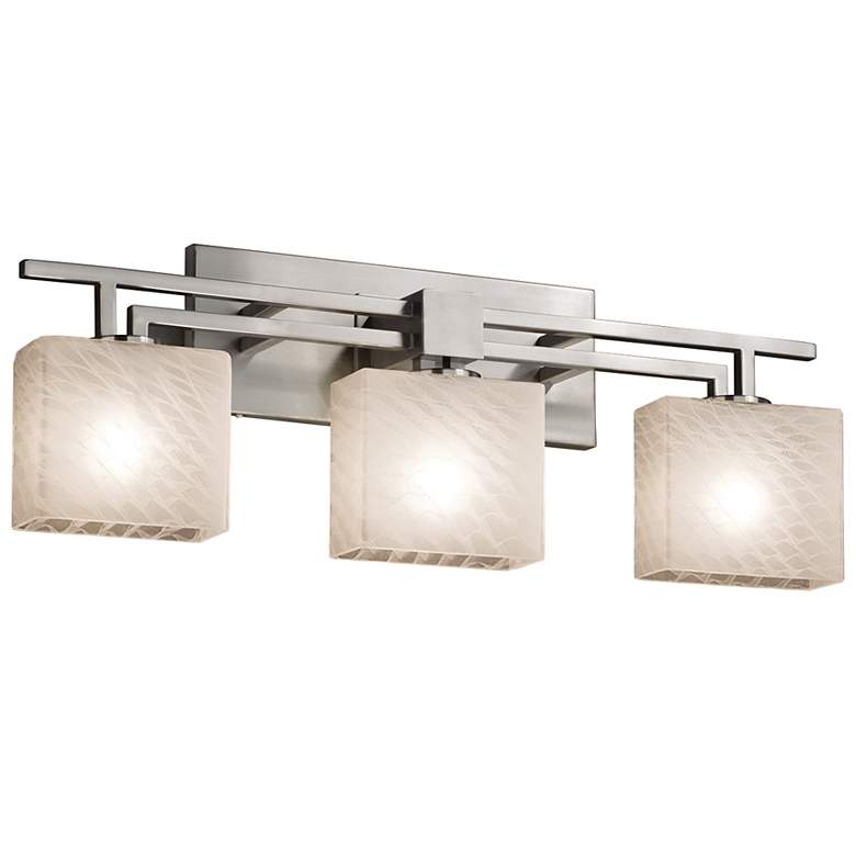 Image 2 Fusion - Aero 3-Light LED Rectangular Bath Bar - Weave - Nickel
