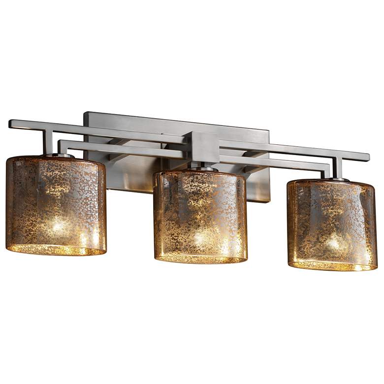 Image 1 Fusion - Aero 3-Light Oval Bath Bar - Glass - Nickel