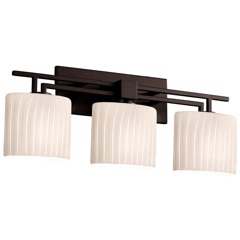 Image 2 Fusion - Aero 3-Light Oval Bath Bar - Ribbon - Matte Black