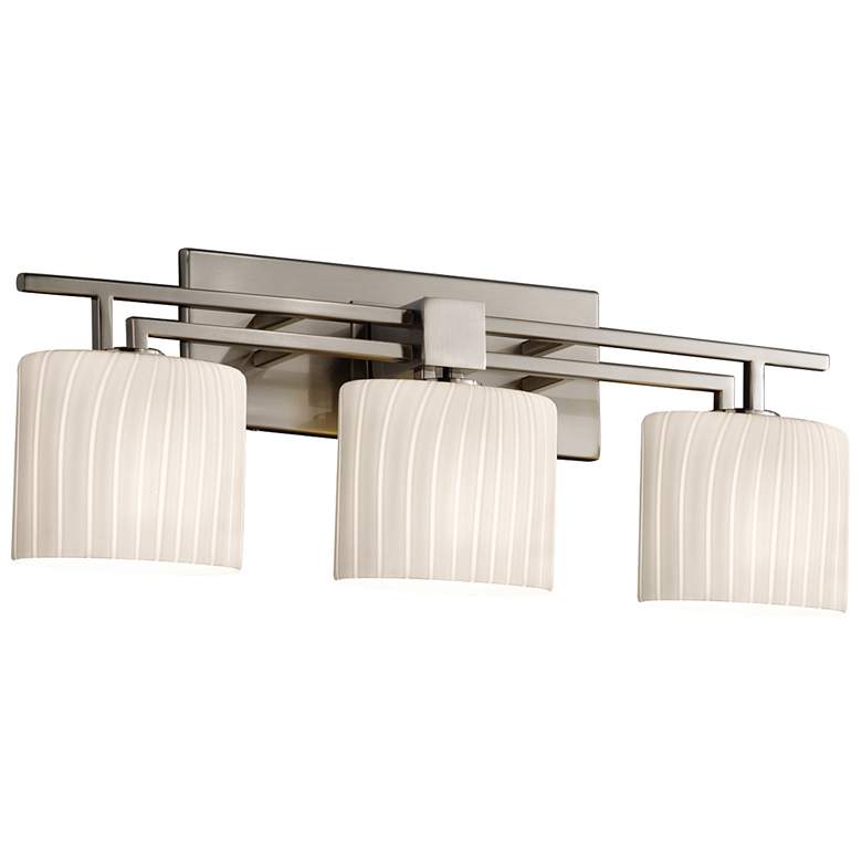 Image 1 Fusion - Aero 3-Light Oval Bath Bar - Ribbon - Nickel