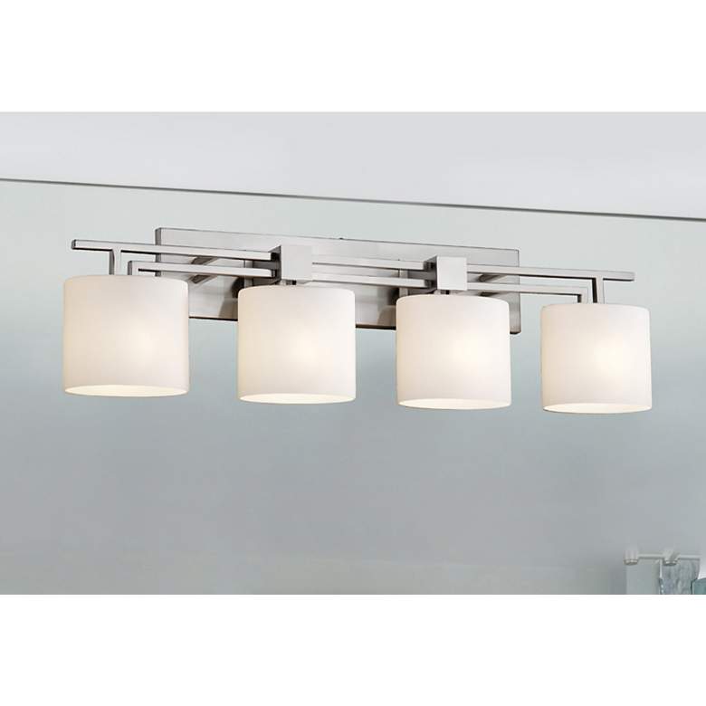 Image 2 Fusion Aero 36" Wide Brushed Nickel 4-Light Bath Light
