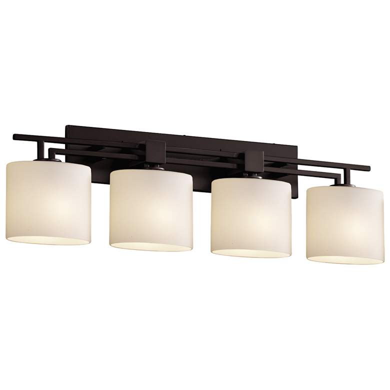 Image 1 Fusion - Aero 4-Light LED Oval Bath Bar - Opal - Matte Black